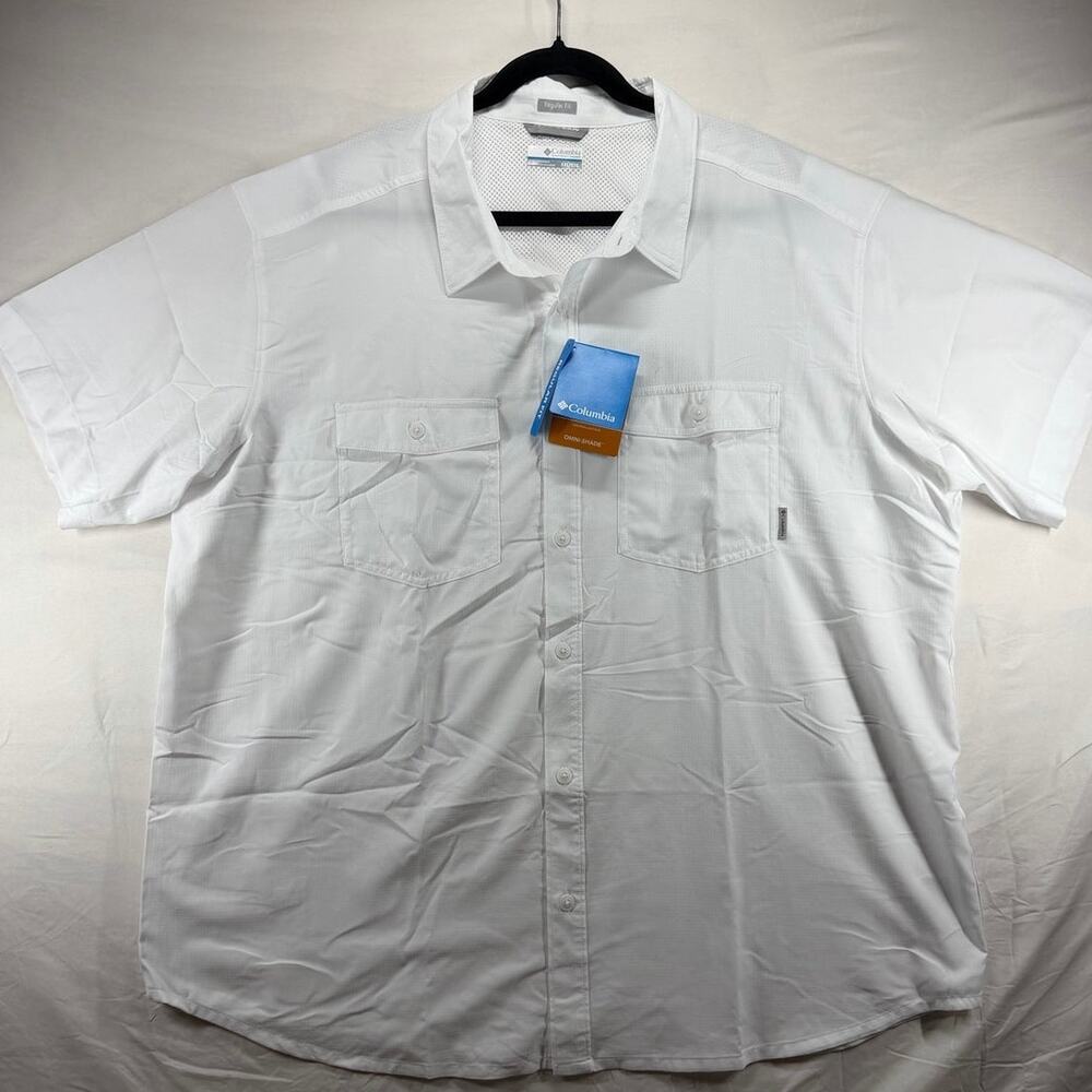 NWT Columbia Omni-Shade UPF 40 Mens XXL White Fishing Shirt